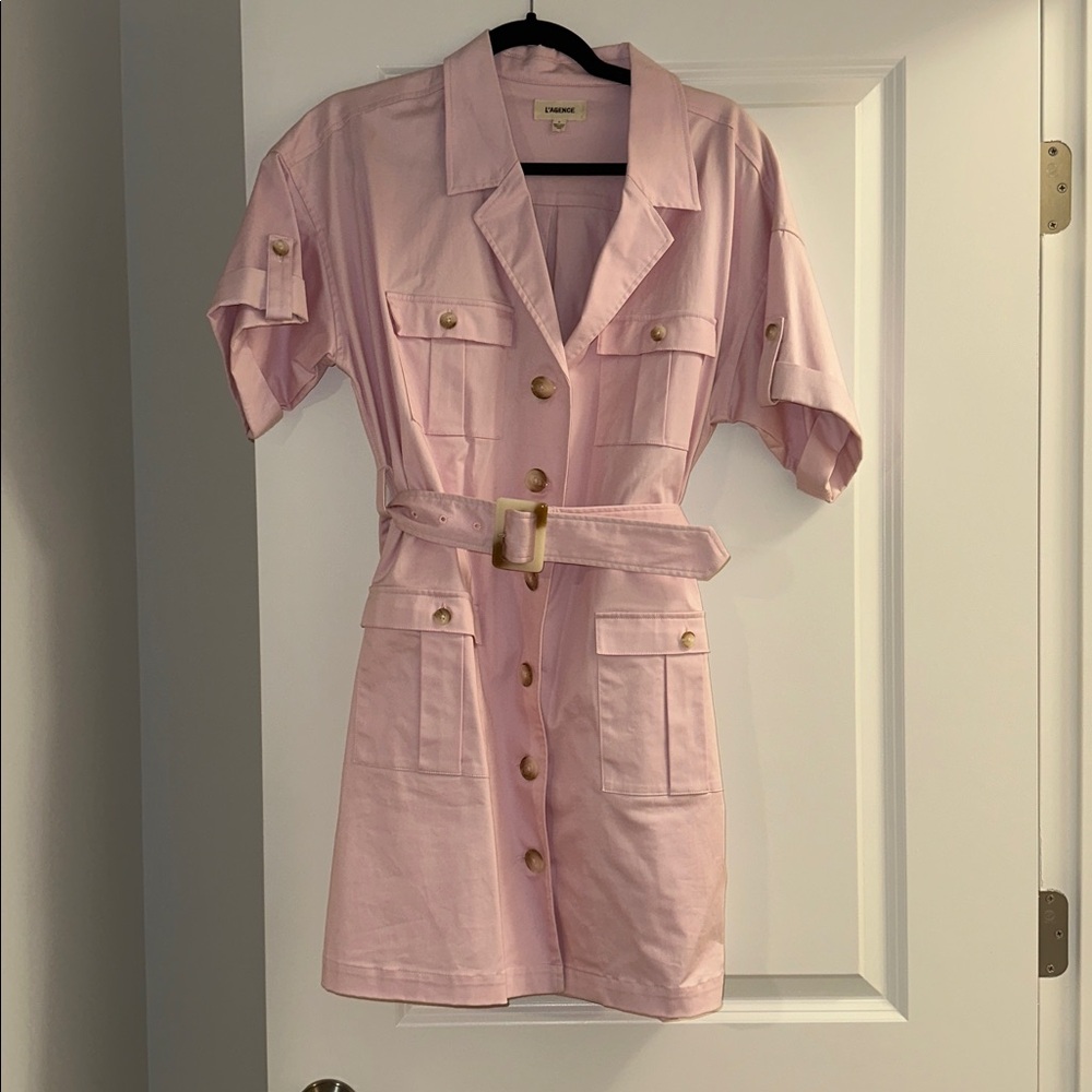 L’agence size 6 pink safari shirt dress - Picture 3 of 4
